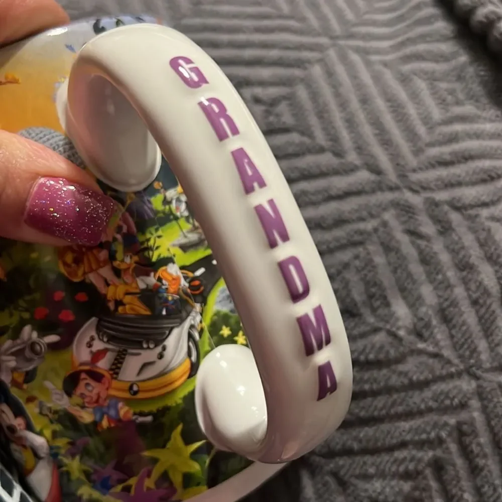 Walt Disney World 3D Four Parks One World Coffee Mug with GRANDMA Handle